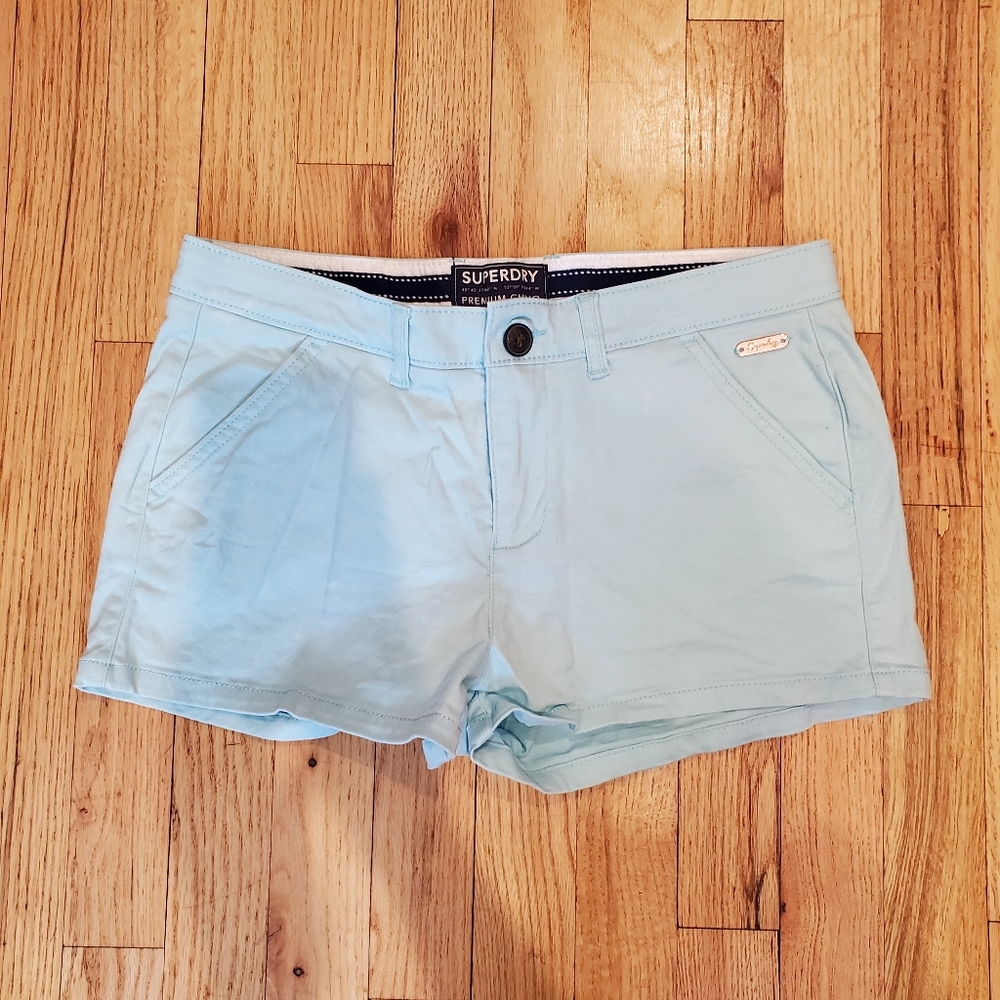 light blue chino shorts
